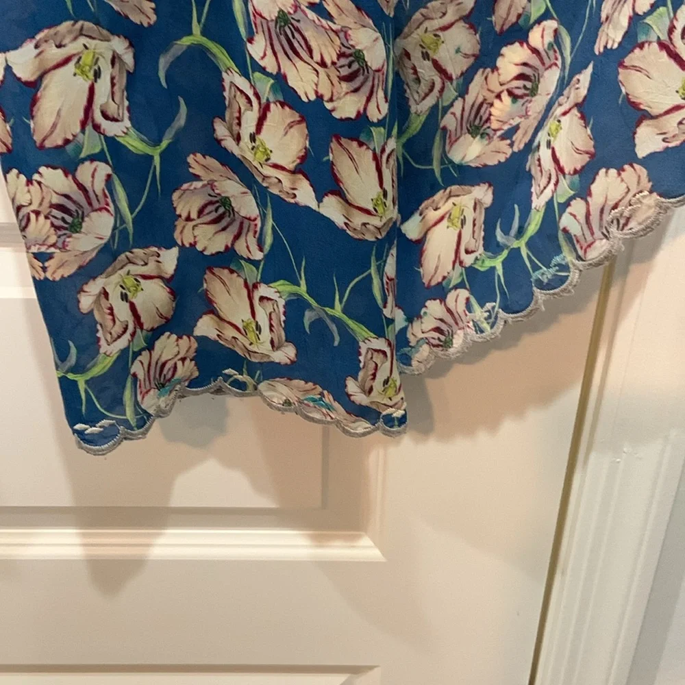 Johnny Was Blue Floral Flowy Wrap Around Blue Floral Pants, Women’s M - Picture 8 of 8